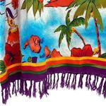 Vintage Beach Cabana Hawaiian Rayon Fringed Sleeveless Coverup Mini Dress Small Orange Photo 10