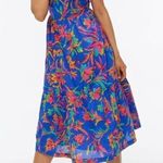 NWT JCrew Floral Tropical Square Neck Midi Dress Blue Size 8 Photo 0