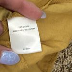 A loves A  Mustard Yellow Cotton Blouse Ruffle‎ Sleeve Eyelet Neckline S Boho Photo 4