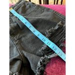 Princess Polly High Rise Black Denim Cut Off Shorts Distressed US Size 2 GRUNGE Photo 7
