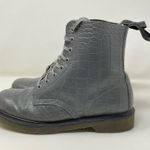 Dr. Martens  Pascal Croc Gray Leather UK 7 Combat Boots US 8 Men 9 Women Photo 3