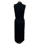 Theory Draped Mock-Neck Dress Sleeveless Midi Pullover Jersey Black Size XS Photo 6
