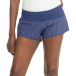 Oiselle NEW  Mac Roga‎ Shorts Grounded Pinstripe Womens Size 6 Blue Athletic Photo 0
