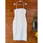 Lulus  Paulina White Bodycon Midi Dress Party Cocktail Fitted Sexy Wedding Size L Photo 2