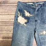 Pilcro and the Letterpress High Rise Trouser Bootcut Medium Wash Floral 29 NWT Photo 3