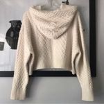 ZARA  Knit Hoodie Crop Sweater Cream Ivory “Awakening Knit Collection” Size Small Photo 3