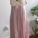 Gilligan OMalley Elegant Silky Feel Medium Pink Lace Trim Lingerie Nightgown Photo 0