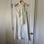 BHLDN  halter neck satin dress with slit white size M Photo 2