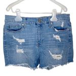 Mudd Flx stretch distressed light wash mini shorts with rips junior size 9 Photo 0
