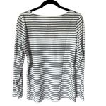 Joules Long Sleeve Top Size US 8 White Black Striped Breton Boat Neck Nautical Photo 2
