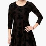 Planet Gold JUNIORS FLOCKED FIT FLARE DRESS BLACK Photo 0