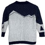 J.Crew Intarsia Novelty Ski Scene Wool Blend Crew Neck Sweater XS Navy Blue Photo 11