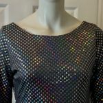 Thirty Thirty Romantic Sequined Stretchable Long Sleeve Dress Sz M Silver Size M Photo 8