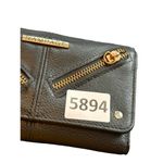 Rampage Black Faux Leather Wallet With Gold Zippers & Snap Closure 7.5" x 4.5" * Photo 10