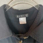 Venus Black Wide Leg Jumpsuit Button Up Front Size 10 Photo 3