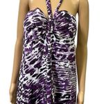 Cacique Swim by Purple Animal Print Halter Underwire Tankini Top Plus Size 42D Photo 0