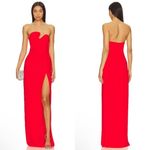 Amanda Uprichard  X Revolve Strapless Puzzle Gown In Crimson Red Photo 1