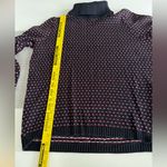 Karen Scott Vintage  Black Red Printed Cotton lTurtleneck Sweater Size Large Photo 6