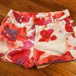 Loft Ann Taylor Linen Low Rise Poppy Colored Shorts- Size 8 Photo 0