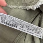 ZARA  Shacket Womens X Small Green‎ Corduroy Raw Hem Shirt Jacket Photo 5