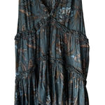 Free People Top Womens Small Blue Floral Boho Sleeveless Ruffle Tiered Summer Photo 0