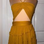 Free People  Yellow Mustard Endless Summer Hot Dang Mini Dress Size Medium NWOT Photo 1