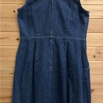 Vintage New York & Co Size Medium Cotton Denim Midi Dress Streetwear Blue Photo 7