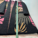 Saachi Tropical Leaves Cardigan Sweater Black Pink One Size Size undefined Photo 5