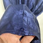 Vince NEW XS Asymmetrical Crinkled Satin Sleeveless Midi Dress Ink Dark Navy Photo 7