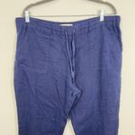 Joie  Navy Blue 100% Linen Drawstring Jogger Pants Size Medium Resort Vacation Photo 4