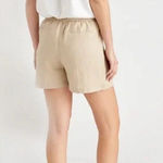 Quince 100% Linen Shorts Womens L Beige Tan Beachy Ethically Woven Coastal Photo 0