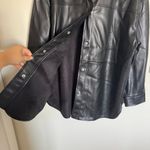 Primark NWT  Faux Leather Button Down Shirt Jacket Shacket Black Size L Photo 4