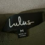 Lulus  Crochet Cold Shoulder Side Tie Top M Olive Green Boho Fairycore Festival Photo 9