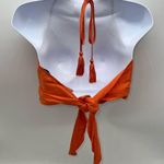 Moon River Women's Orang Linen Blend Crop Top w/Ties and Neck and Back-Size S Photo 3