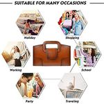 Women Vintage Flap Tote Top Handle Satchel Handbags PU Leather Clutch Purse Shoulder Bag Photo 5