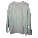 Eileen Fisher Eileen‎ Fisher Button Down Shirt Organic Linen Top Long Sleeve Green Size XL Photo 6