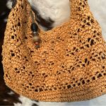 st. john's bay Vintage  Shoulder Bag Woven Paper Beaded Zipper Boho Coastal Photo 3