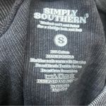 Simply Southern  Sweatshirt  Long Sleeve Happy Mind Happy Life Gray Ribbed small Photo 5