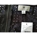 Socialite Black Eyelet Lace Crop Top 3/4 Balloon Sleeve Womens Size Medium Photo 4