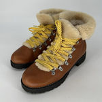 J.Crew Women's Round Toe Faux Fur Lace Up Lug Sole Combat Boots Brown Size 9 M Photo 0