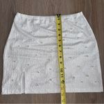 White & Silver Pearl Bridal Mini Skirt Photo 1