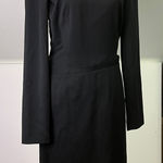 Jil Sander Jill Sanders Elegant Black Long Sleeve midi Dress Photo 0