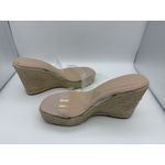 Espadrille Wedges Womens 9 Clear Straps Open Toe 4" Heel Wedding Travel Preppy Photo 4