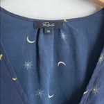 Rails  Beaux Ruffle Waist Silk Blouse In Navy Crescent Moon Photo 4