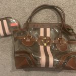 Juicy Couture Vintage Huge Clear Brown Leather Nautical Beach Bag Tote Purse Set Photo 0