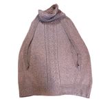Gap MATERNITY Heather Brown Turtleneck Sweater Cableknit Cape Women's SMALL Photo 3