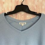 Olive & Oak Baby Blue Short Sleeve Waffle Knit V-Neck T-Shirt Photo 7