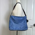 PRAGUE Blue Slouchy Shoulder Bag with Leather Strap Blue Photo 7