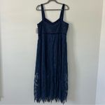 Foxiedox Blue Maisie Lace Velvet Trim MIDI Dress NWT 14 Photo 2