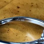 Natural Orange Garnet Moissanite Sterling Silver Ring Size 10 Photo 4